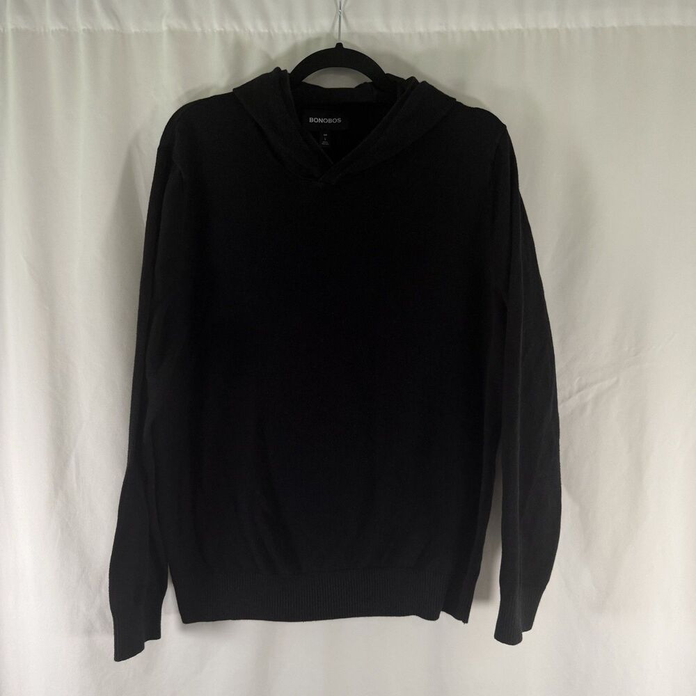 Bonobos Cashmere Blend Hoodie Men's Large Slim Fit Black Pullover